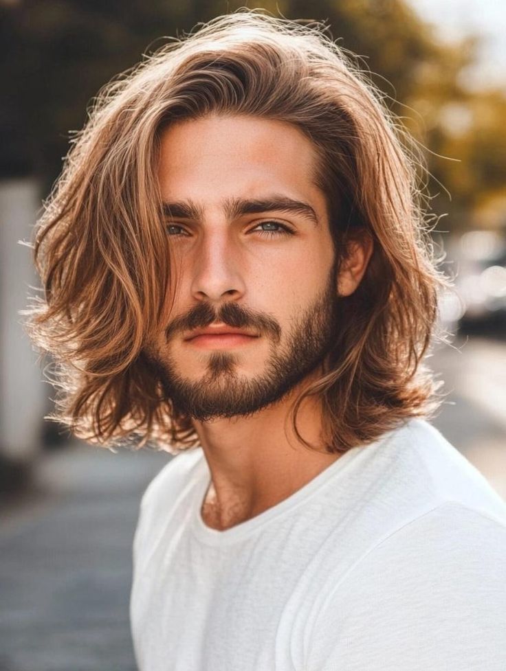 Men's long bro flow hairstyle