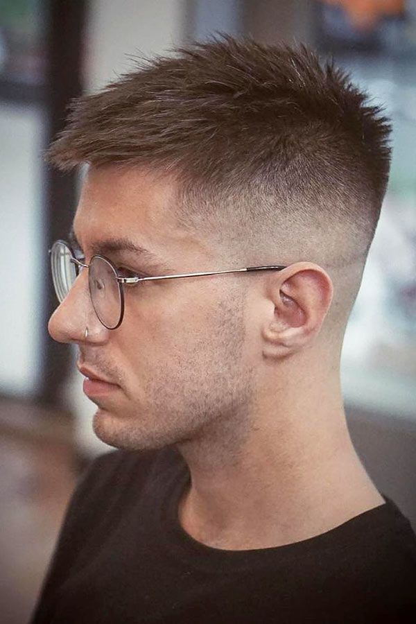 Spiky hairstyle with fade